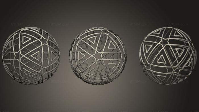 Geometric shapes (Spherical tiling 3, SHPGM_0794) 3D models for cnc
